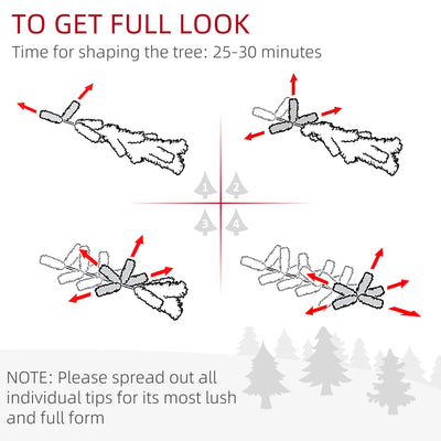 HOMCOM 6FT Artificial Snow Dipped Christmas Tree Xmas Pencil Tree Holiday Home Indoor Decoration with Foldable Black Stand, Green 