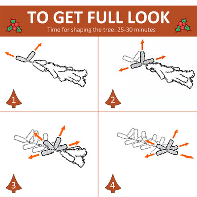 HOMCOM 6FT Artificial Snow Dipped Christmas Tree Xmas Pencil Tree Holiday Home Party Decoration with Foldable Feet Red Berries White Pinecones, Green 