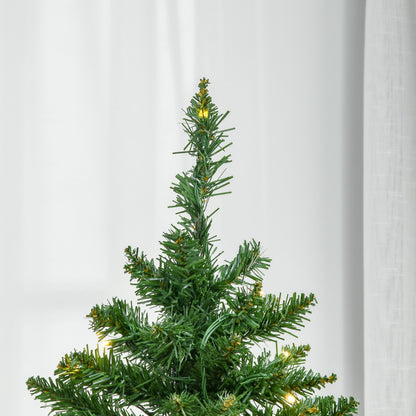 HOMCOM 6FT Christmas Tree Warm White LED Light Holiday Home Decoration, Green 