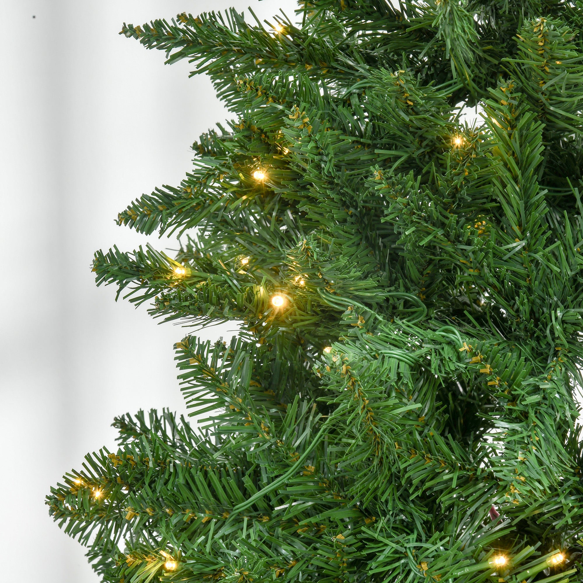HOMCOM 6FT Christmas Tree Warm White LED Light Holiday Home Decoration, Green 