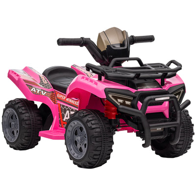 HOMCOM 6V Kids Electric Ride on Car Toddlers Quad Bike All Terrain Vehicle Toy With Music for 18-36 months Pink 
