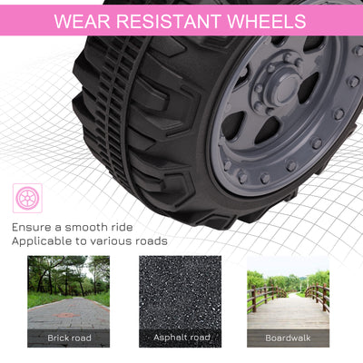 HOMCOM 6V Kids Electric Ride on Car Toddlers Quad Bike All Terrain Vehicle Toy With Music for 18-36 months Pink 