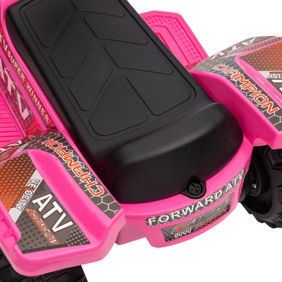 HOMCOM 6V Kids Electric Ride on Car Toddlers Quad Bike All Terrain Vehicle Toy With Music for 18-36 months Pink 