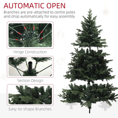 HOMCOM 6ft Artificial Spruce Christmas Tree - Green 
