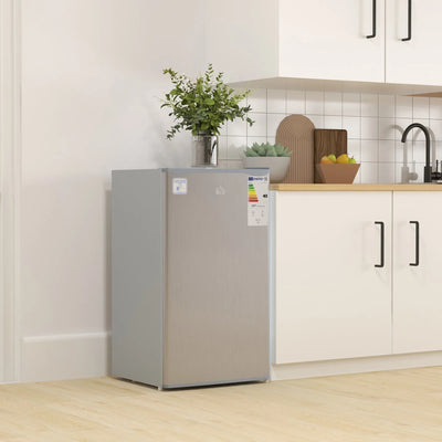 HOMCOM 91 Litre Freestanding Under Counter Fridge Freezer, Small Fridge with Chiller Box, Adjustable Thermostat, 47.5cm Wide, Grey 