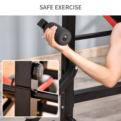 HOMCOM Adjustable Weight Bench with Leg Developer Barbell Rack for Weight Lifting and Strength Training Multifunctional Workout Station for Home Gym Fitness 