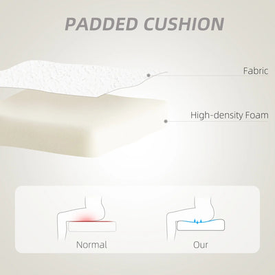 HOMCOM Armless Heart Computer Desk Chair, Teddy Fleece Swivel Office Chair, Makeup Vanity Chair with Height Adjustable, Wheels, for Home Study Bedroom, White 