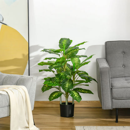 HOMCOM Artificial Evergreen Tree Fake Decorative Plant in Nursery Pot for Indoor Outdoor Decor, 95cm 