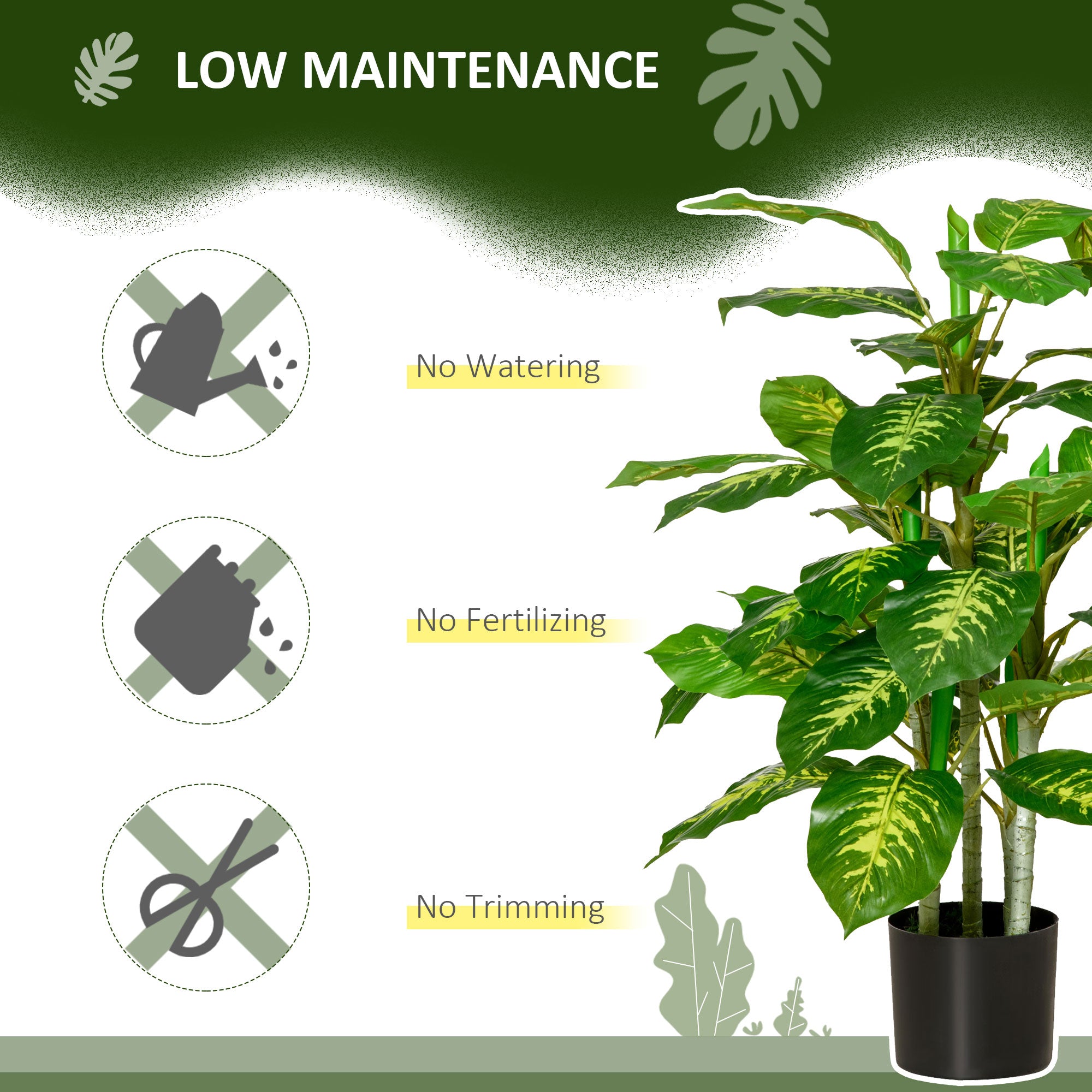 HOMCOM Artificial Evergreen Tree Fake Decorative Plant in Nursery Pot for Indoor Outdoor Decor, 95cm 