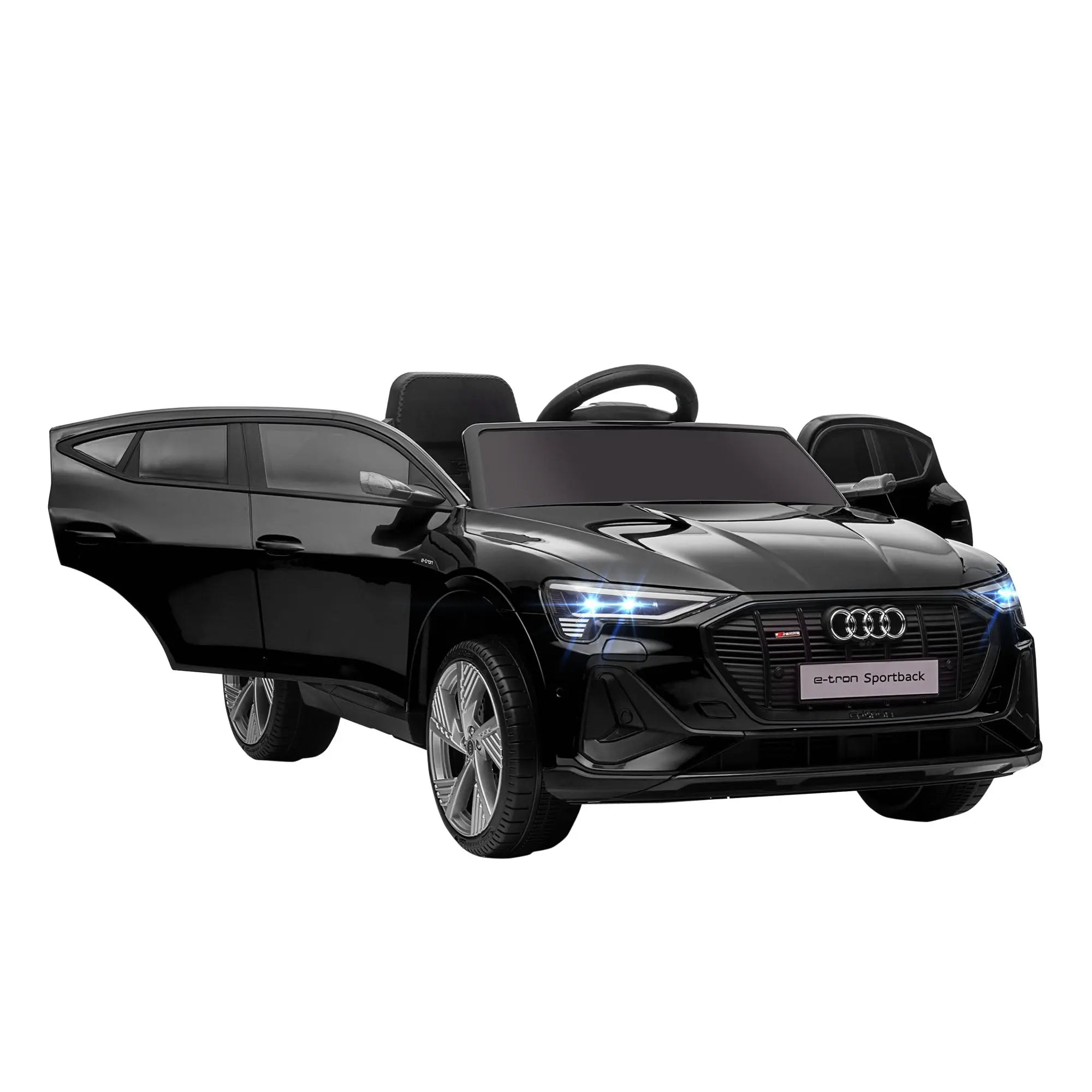 HOMCOM Audi E-tron Licensed 12V Kids' Electric Ride on, Electric Car for Kids, with Parental Remote, Music Lights MP3, Suspension Wheels, for 3-5 Years, Black 