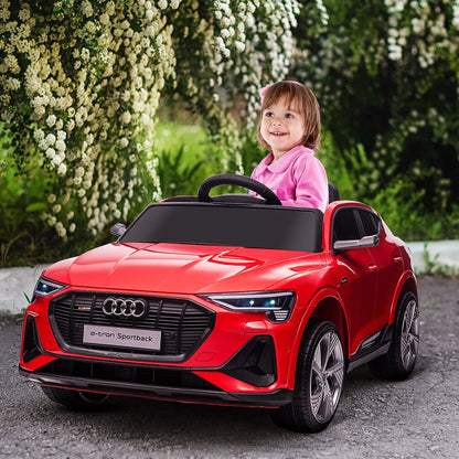 HOMCOM Audi E-tron Licensed 12V Kids' Electric Ride on, Electric Car for Kids, with Parental Remote, Music Lights MP3, Suspension Wheels, for 3-5 Years, Red 