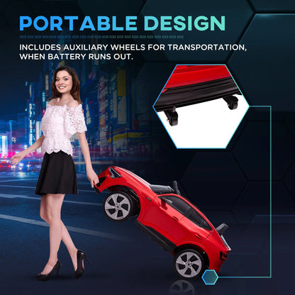 HOMCOM Audi E-tron Licensed 12V Kids' Electric Ride on, Electric Car for Kids, with Parental Remote, Music Lights MP3, Suspension Wheels, for 3-5 Years, Red 