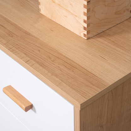 HOMCOM Chest of Drawers with 3 Drawers, Bedroom Cabinet, Storage Organizer for Living Room, White and Natural 