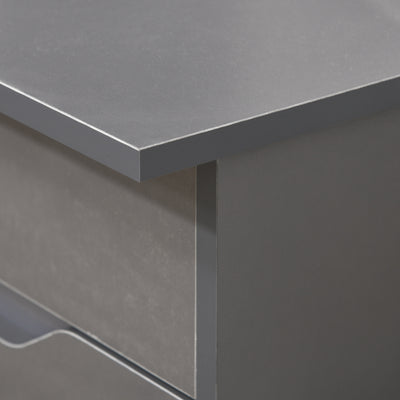 HOMCOM Computer Desk with Drawers, High Gloss Home Office Desk with Storage Cabinet, Study Workstation, 120 x 60cm, Grey 