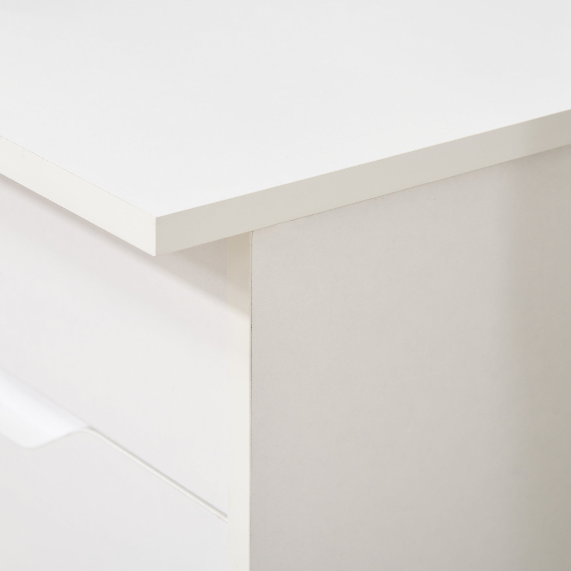 HOMCOM Computer Desk with Drawers, High Gloss Home Office Desk with Storage Cabinet, Study Workstation, 120 x 60cm, White 