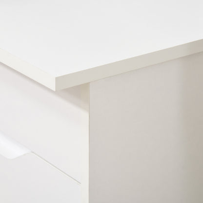 HOMCOM Computer Desk with Drawers, High Gloss Home Office Desk with Storage Cabinet, Study Workstation, 120 x 60cm, White 