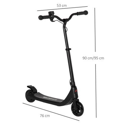 HOMCOM Electric Scooter, 120W Motor E-Scooter, Adjustable Height, Rear Brake for Ages 6+ Years - Black 