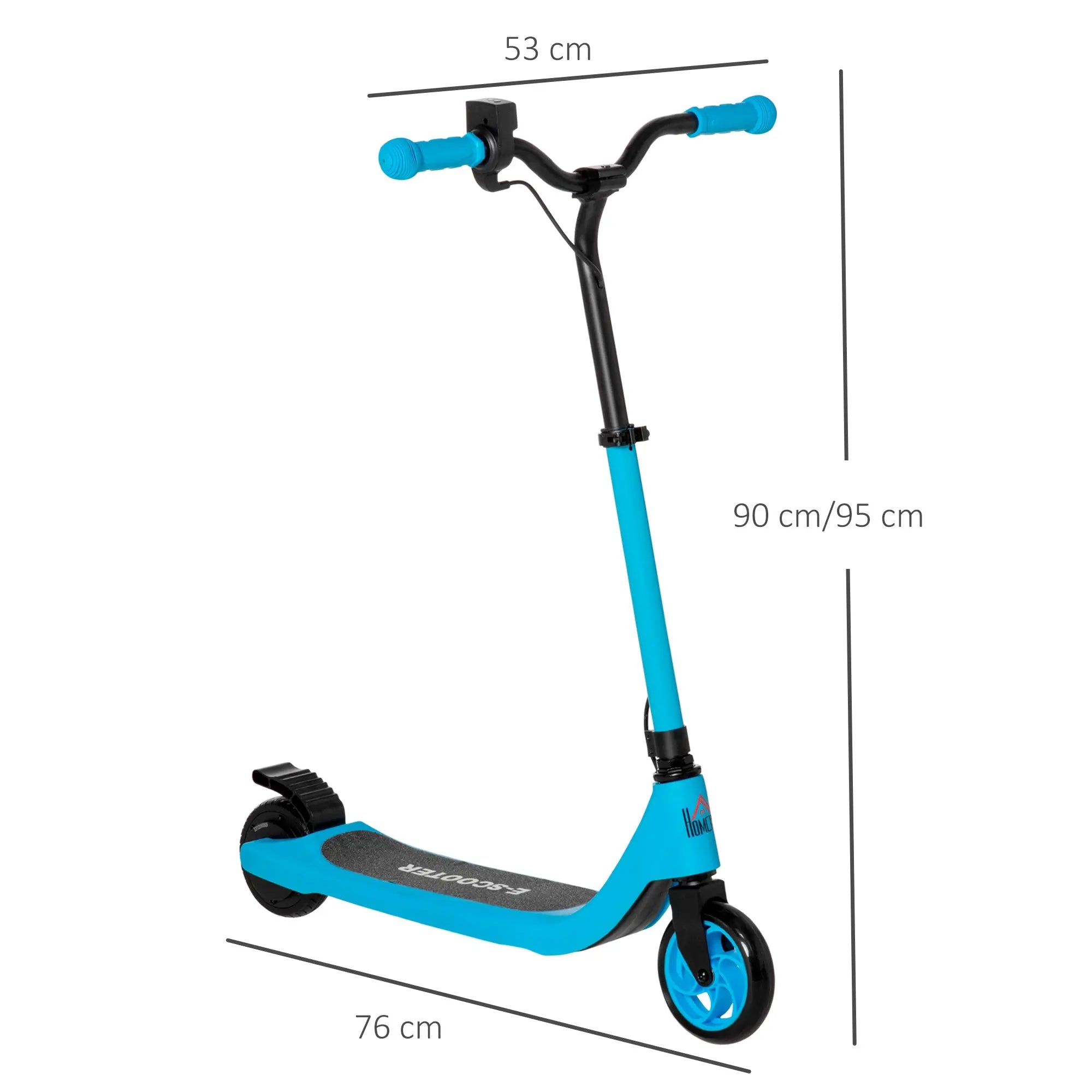 HOMCOM Electric Scooter, 120W Motor E-Scooter, Adjustable Height, Rear Brake for Ages 6+ Years - Blue 
