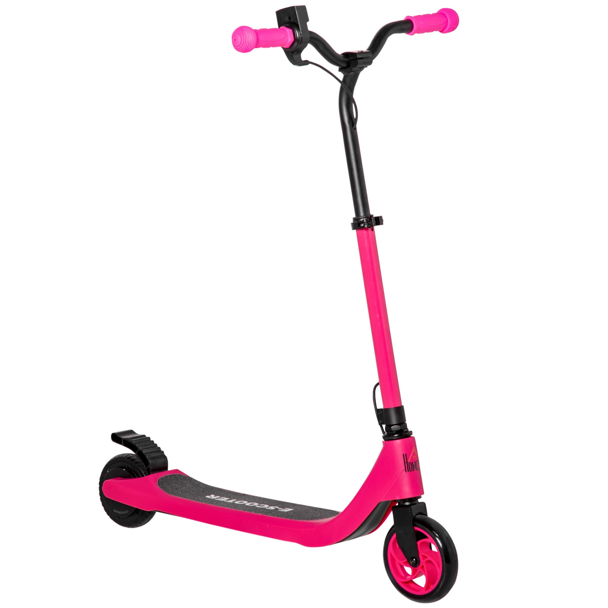HOMCOM Electric Scooter, 120W Motor E-Scooter, Adjustable Height, Rear Brake for Ages 6+ Years - Pink 