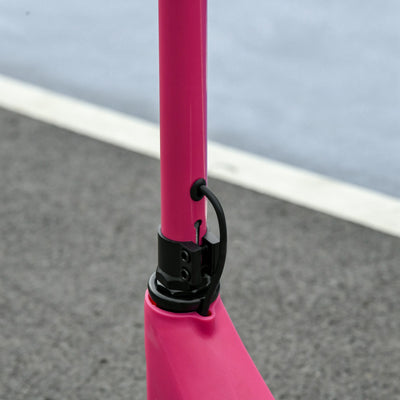 HOMCOM Electric Scooter, 120W Motor E-Scooter, Adjustable Height, Rear Brake for Ages 6+ Years - Pink 