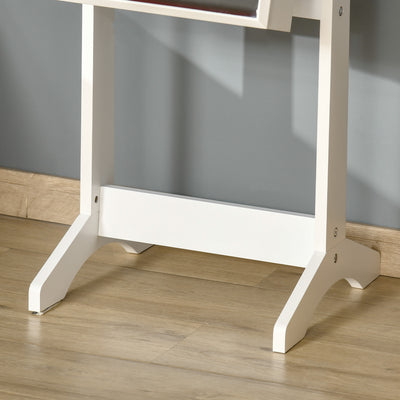 HOMCOM Full Length Mirror with Storage, Jewellery Cabinet with Mirror, Adjustable Angle and Stand, Lockable Jewellery Organiser for Bedroom Dressing Room, White 
