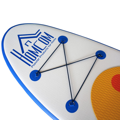 HOMCOM Inflatable Stand Up Paddle Board, 10' x 30" x 4", Non-Slip SUP, with ISUP Accessories, Hand Pump, 1 Fin, Adj Paddle, Backpack for Youth Adult Beginners/Experts 