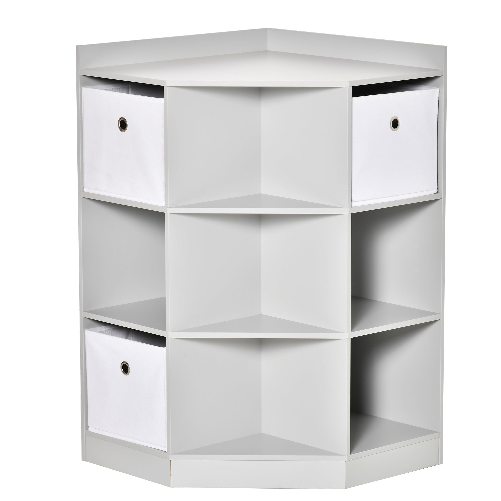 HOMCOM Kids Bookcase, 3 Tier Toy Organiser Storage Unit BookShelf with 3 Non-woven Fabric Drawers, Anti-tip Device, for Bedroom, Children's Room, Playroom, Grey 
