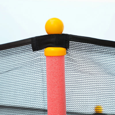 HOMCOM Kids Trampoline Mini Bouncer with Enclosure Safety Net For Ages 3-10 Years - Red 