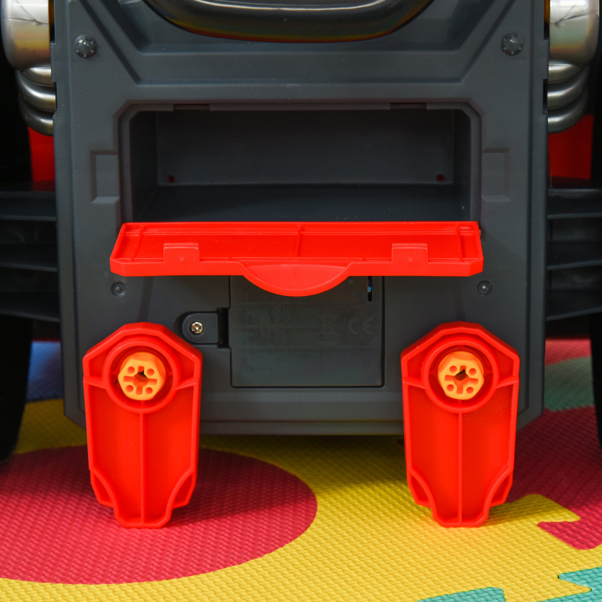 HOMCOM Kids Truck Engine Toy Set, Toddler Educational Car Service Station Playset, Take Apart Workshop, w/ RC Car Key, Steering wheel, Horn, Light, for 3-5 Years Old Red 