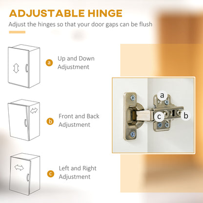 HOMCOM Kitchen Cupboard with 6-tier Shelving, Freestanding Storage Cabinet, Pantry Cupboard with 3 Open Compartments and Double-door Cabinet with Adjustable Shelves, White 