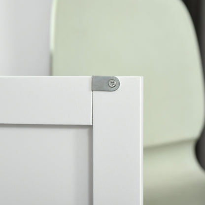 HOMCOM Kitchen Island Utility Cart, with 2 Storage Drawers & Cabinets for Dining Room, White 