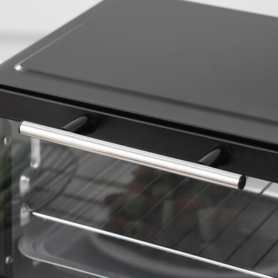 HOMCOM Mini Oven, 9L Countertop Electric Grill, Toaster Oven with Adjustable Temperature, Timer, Dishwasher Safe Baking Tray and Wire Rack, 750W, Black 