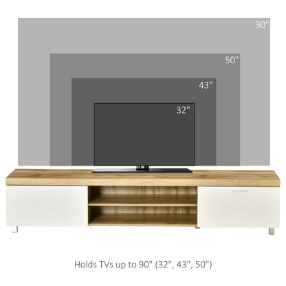 HOMCOM Modern TV unit Cabinet Entertainment Centre for TVs up to 90" w/ Cabinet Shelf for Living room Bedroom 