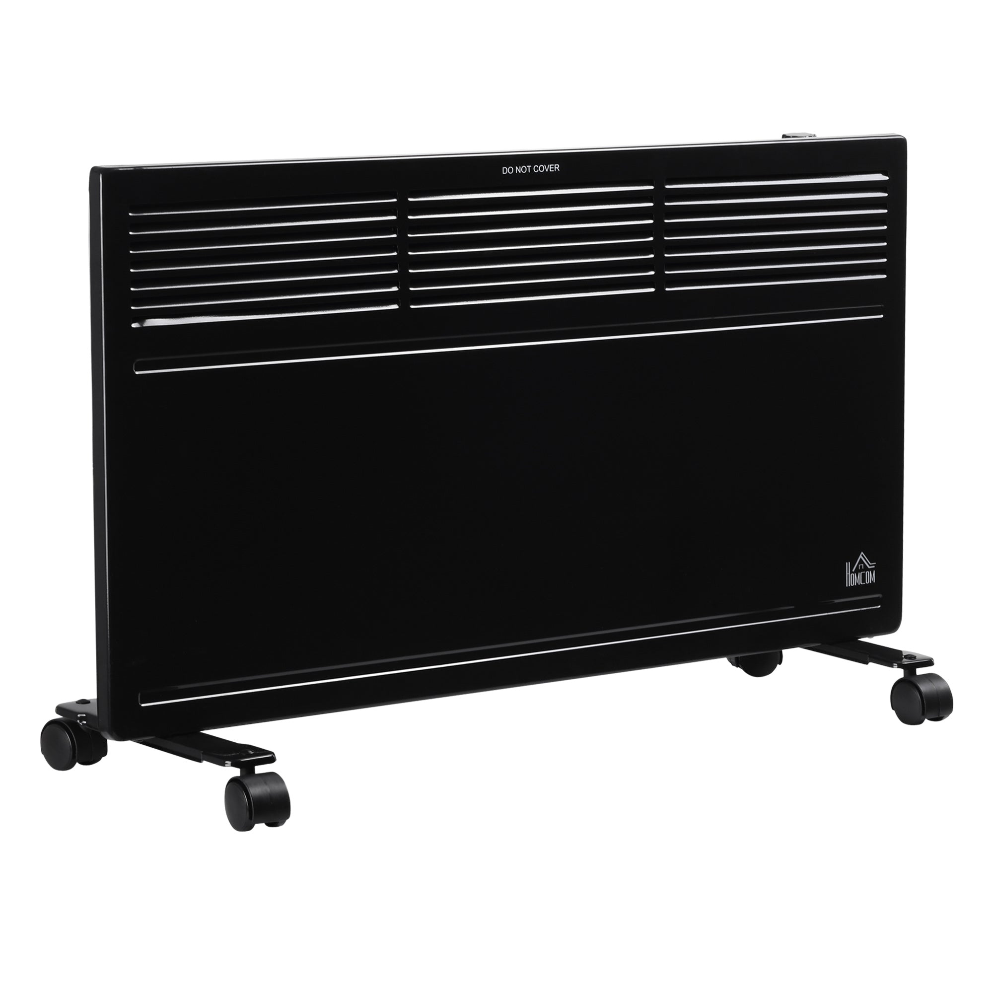 HOMCOM POWER Convector Radiator Freestanding or Wall-mounted Heating with 2 Heat Settings Safety Cut-Off, Black 