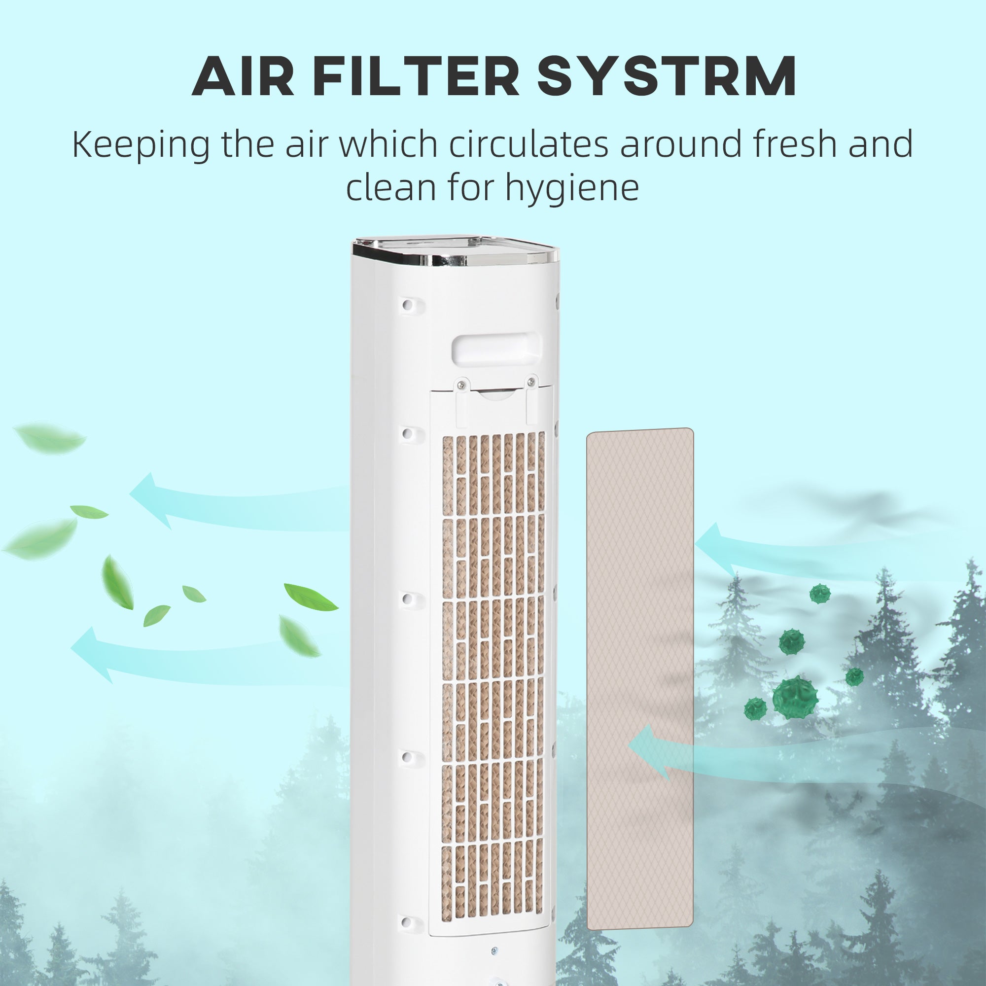 HOMCOM Portable Air Cooler, 6L Tank Humidifier Evaporative Ice Cooling Fan Water Conditioner Unit with 3 Modes, 3 Speed, Remote, Timer, Oscillating for Home Bedroom, White 