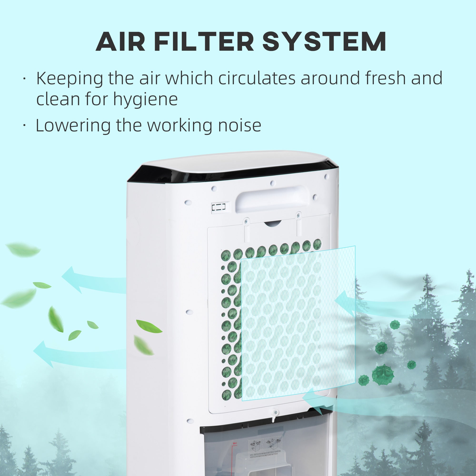 HOMCOM Portable Air Cooler, Evaporative Anion Ice Cooling Fan Water Conditioner Humidifier Unit with 10L Water Tank, 3 Modes, 3 Speed, Remote, Timer, Oscillating for Home Quiet Bedroom, White 