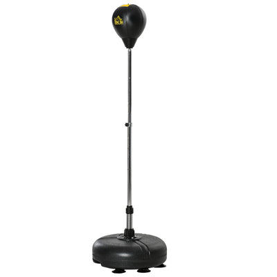 HOMCOM Punching Bag with Stand, Free Standing Boxing Bag Set, Speed Bag with Speedball Adjustable Height from 133cm to 151cm for Teens, Black, Gold Tone 