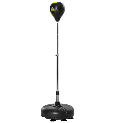 HOMCOM Punching Bag with Stand, Free Standing Boxing Bag Set, Speed Bag with Speedball Adjustable Height from 133cm to 151cm for Teens, Black, Gold Tone 