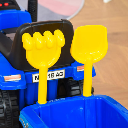 HOMCOM Ride On Tractor Toddler Walker Foot To Floor Slider w/ Horn Storage Steering Wheel for 1-3 Years Old Blue 
