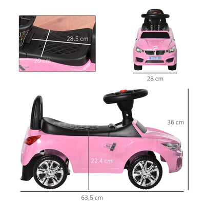 HOMCOM Ride on Car Baby Toddler Walker Foot to Floor Sliding Car Slider Pink 