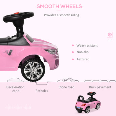HOMCOM Ride on Car Baby Toddler Walker Foot to Floor Sliding Car Slider Pink 
