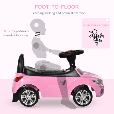 HOMCOM Ride on Car Baby Toddler Walker Foot to Floor Sliding Car Slider Pink 