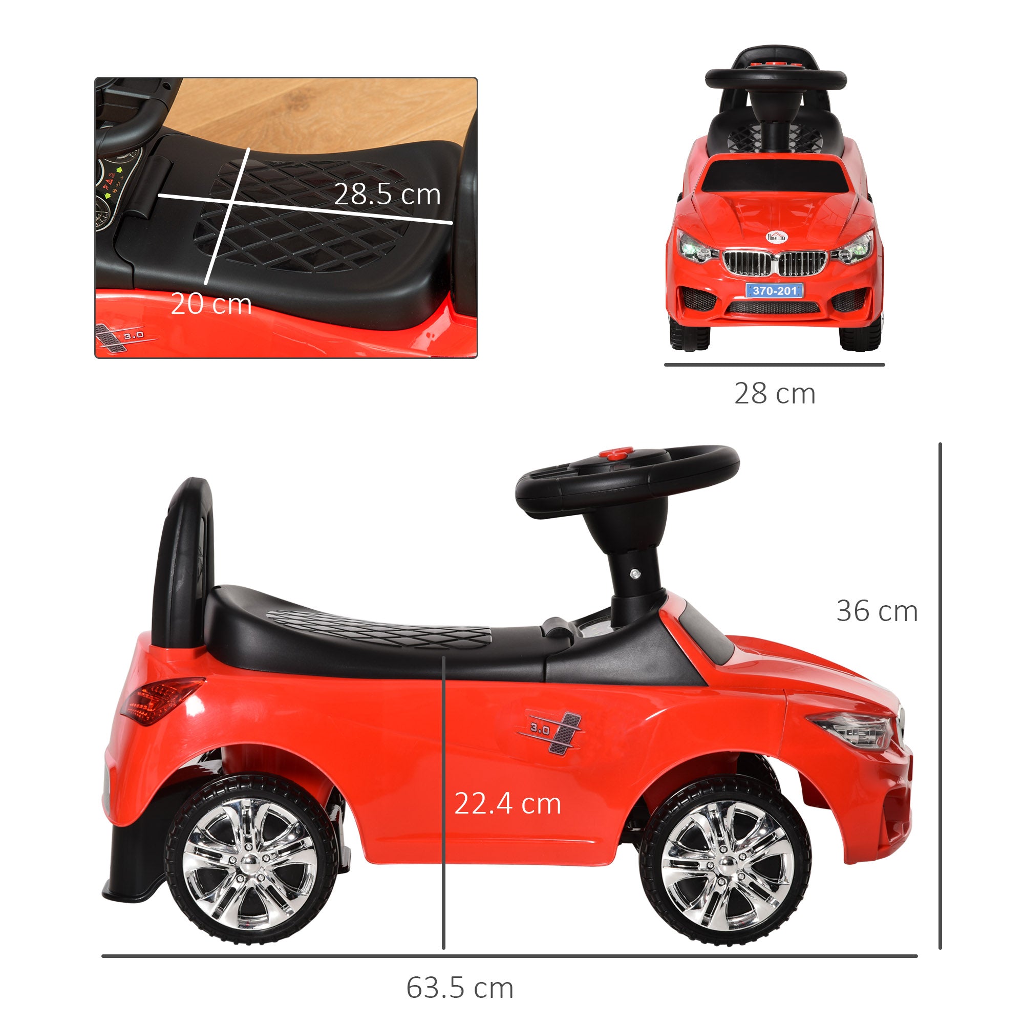 HOMCOM Ride on Car Baby Toddler Walker Foot to Floor Sliding Car Slider Red 