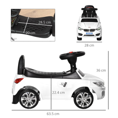 HOMCOM Ride on Car Baby Toddler Walker Foot to Floor Sliding Car Slider White 