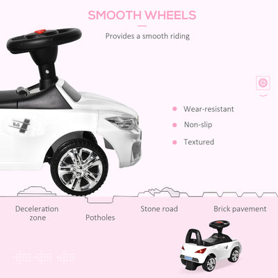 HOMCOM Ride on Car Baby Toddler Walker Foot to Floor Sliding Car Slider White 