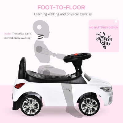 HOMCOM Ride on Car Baby Toddler Walker Foot to Floor Sliding Car Slider White 