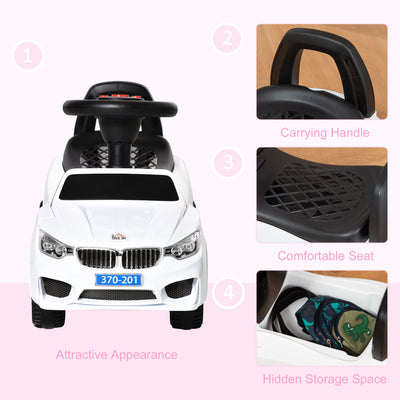 HOMCOM Ride on Car Baby Toddler Walker Foot to Floor Sliding Car Slider White 