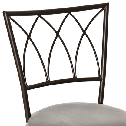 HOMCOM Set of 2 Bar Chairs Swivel Armless Upholstered Metal Frame Barstools with Backrest & Footrest, Bronze 