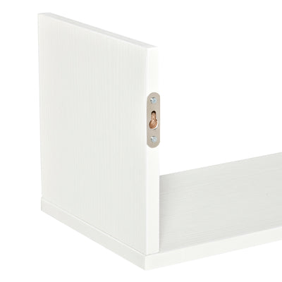 HOMCOM Set of 3 Wooden U-Shaped Floating Shelves Set Wall Mounted Hanging Bookshelf CD DVD Storage Display for Bedroom Living Room Kitchen, White 