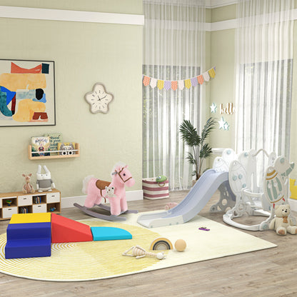 HOMCOM Soft Play 4-piece Climb and Crawl Foam Toddler Stairs and Ramp Colorful Children's Educational Software Activity Toys for Baby Preschooler 